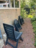 4x Kunststof Tuinstoelen - Inklapbaar, Ophalen, Gebruikt, Kunststof, Inklapbaar