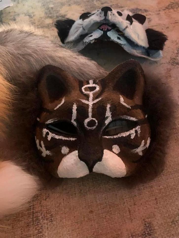 Therian Masker en Staart Set, Hobby en Vrije tijd, Kostuums, Theaterbenodigdheden en LARP, Nieuw, Accessoires, Verzenden