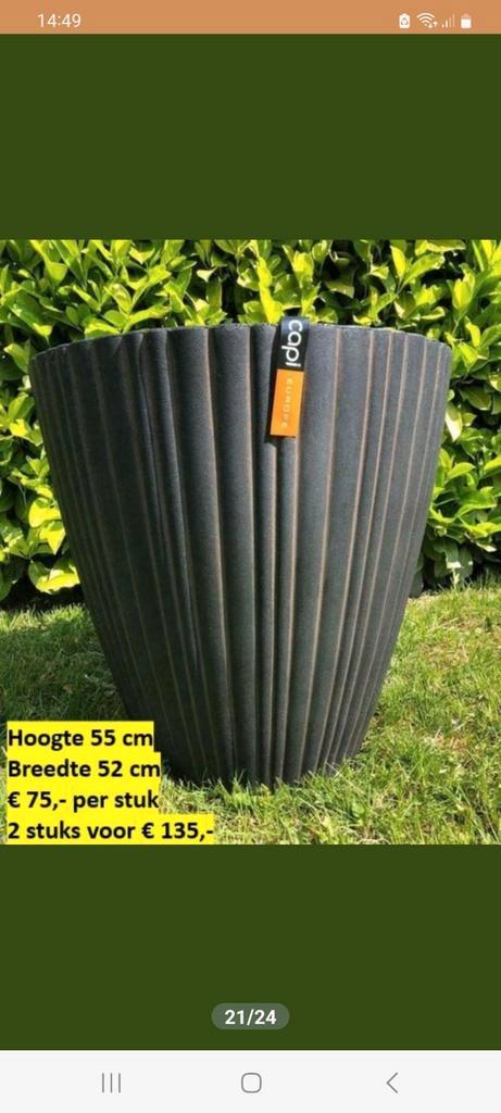 Nieuwe capi bloembak  AANBIEDING, Tuin en Terras, Bloembakken en Plantenbakken, Nieuw, Kunststof, Binnen, Balkon, Tuin, 30 tot 60 cm