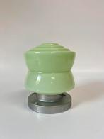 Vintage groene plafondlamp Thabur jaren 30 luxe houder, Huis en Inrichting, Lampen | Plafondlampen, Ophalen of Verzenden, Glas