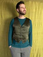 Vintage gilet / waistcoat / bruin-groen / small-medium, Kleding | Heren, Kostuums en Colberts, Maat 48/50 (M), Vintage, Ophalen of Verzenden