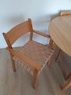 4 x houten eetkamerstoelen voor 220 euro licht eiken/creme, Huis en Inrichting, Stoelen, Ophalen, Zo goed als nieuw, Vijf, Zes of meer stoelen