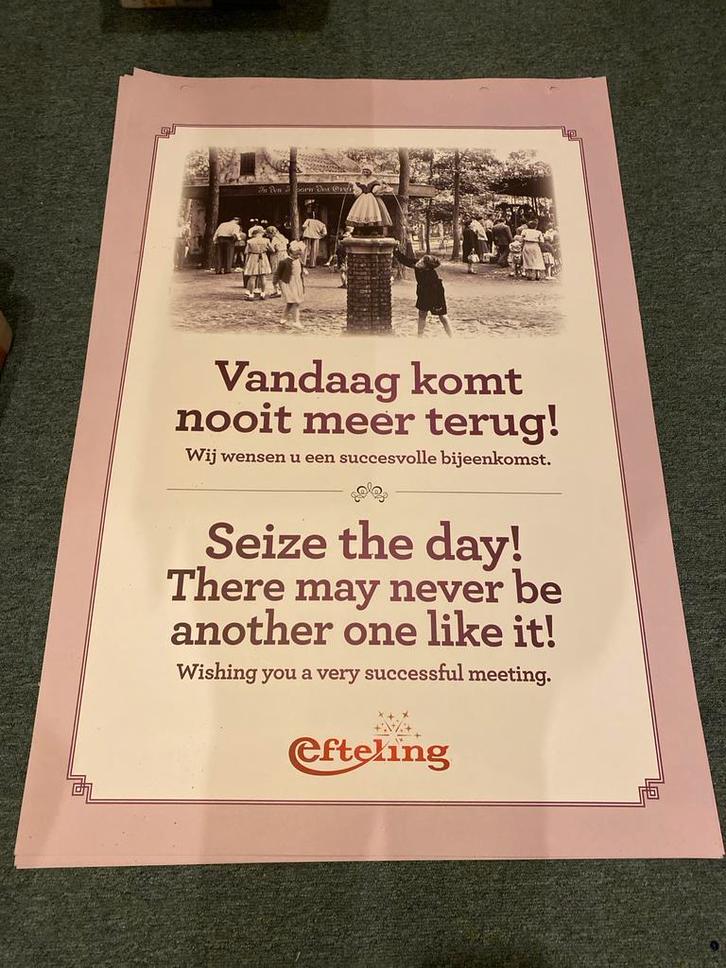 Efteling Poster - Succesvolle Bijeenkomst, Verzamelen, Posters, Gebruikt, Overige onderwerpen, A1 t/m A3, Rechthoekig Staand, Ophalen of Verzenden