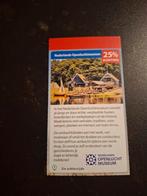 Nederlands Openluchtmuseum 25% korting, Tickets en Kaartjes, Musea, Drie personen of meer, Kortingskaart