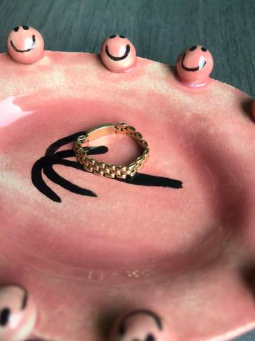 Gouden ring 14 karaat 585 Rolex schakel ring 16,5 beschikbaar voor biedingen