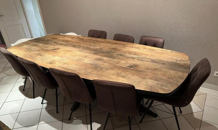 Eettafel Tafel 275x130cm - Lamulux X poot industrie, Huis en Inrichting, Tafels | Eettafels, Zo goed als nieuw, 100 tot 150 cm
