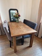 Landelijke houten eettafel, Huis en Inrichting, Tafels | Eettafels, Ophalen, 50 tot 100 cm, 100 tot 150 cm, Eikenhout