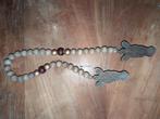 Decoratieve houten kralen ketting, hanger landelijk, Ophalen of Verzenden, Nieuw, Bruin
