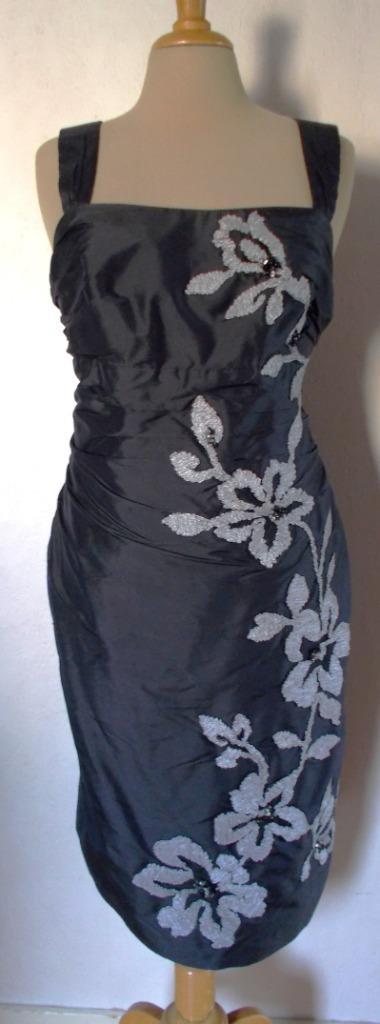 Mooie bewerkte avond jurk van Linea Raffaelli! 40, Kleding | Dames, Jurken, Nieuw, Maat 38/40 (M), Grijs, Onder de knie, Verzenden
