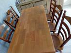 Eettafel met zes stoelen, Huis en Inrichting, Tafels | Eettafels, Gebruikt, 200 cm of meer, Vijf personen of meer, Rechthoekig