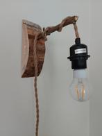 wandlamp met touw, Ophalen, Nieuw, Hout, Modern