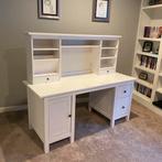 IKEA Hemnes Bureau met Opzetstuk - Wit, Huis en Inrichting, Bureaus, Ophalen of Verzenden, Zo goed als nieuw, Bureau