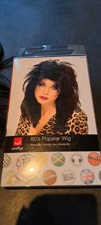 SMIFFUS popster 80's pruik voor dames zwart wild haar, Carnaval, Smiffys, Nieuw, Ophalen of Verzenden