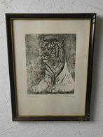 Eduard Wiiralt ets/aquatint/Offset tijger 1917, Ophalen of Verzenden