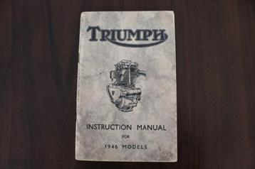Triumph 1946 models motorcycle instruction manual beschikbaar voor biedingen