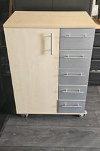 2x Lade Kast - 5 Lades - 1 Deur, Ophalen, Gebruikt, 100 tot 150 cm, 50 tot 100 cm