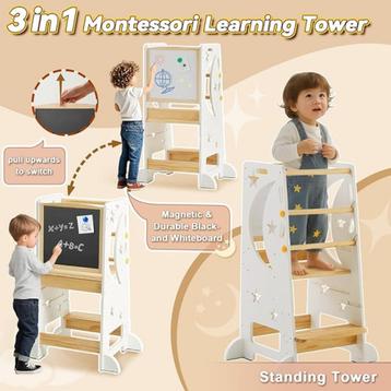 Montessori Leertoren 3in1 met Whiteboard & Magnetbord beschikbaar voor biedingen