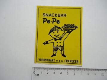 sticker oud Franeker Pepe Pe pe snackbar strip patat retro beschikbaar voor biedingen