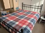 Leen Bakker Bed 140x200 - Zwart Metaal, Zwart, Zo goed als nieuw, Twijfelaar, 200 cm
