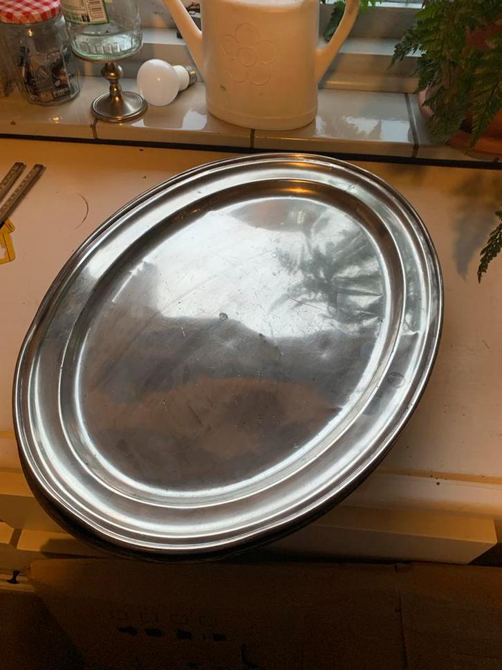 Vintage Zilveren Serveerschaal, Antiek en Kunst, Antiek | Schalen, Ophalen of Verzenden