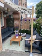 Compleet tuinset (hoekbank en tafel) + parasol en zware voet, Ophalen, Zo goed als nieuw, Bank