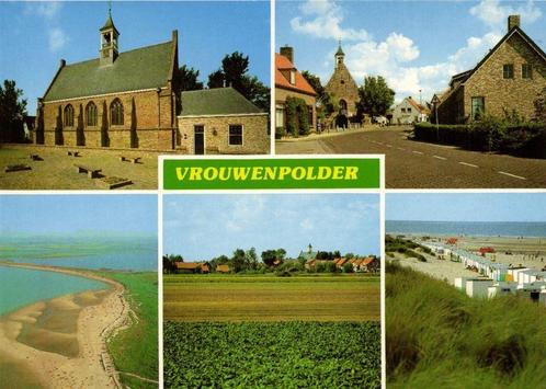 Vrouwenpolder - 5 afb - ongelopen, Verzamelen, Ansichtkaarten | Nederland, Ongelopen, Overijssel, Ophalen of Verzenden
