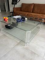 Salon tafel glas, Huis en Inrichting, Tafels | Salontafels, Gebruikt, Vierkant, Glas, Minder dan 50 cm