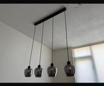 Moderne hanglamp met 4 glazen kappen, Ophalen, Zo goed als nieuw, Glas