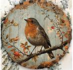 Roodborst ( op aluminium ) - decoratie, Verzenden, Nieuw