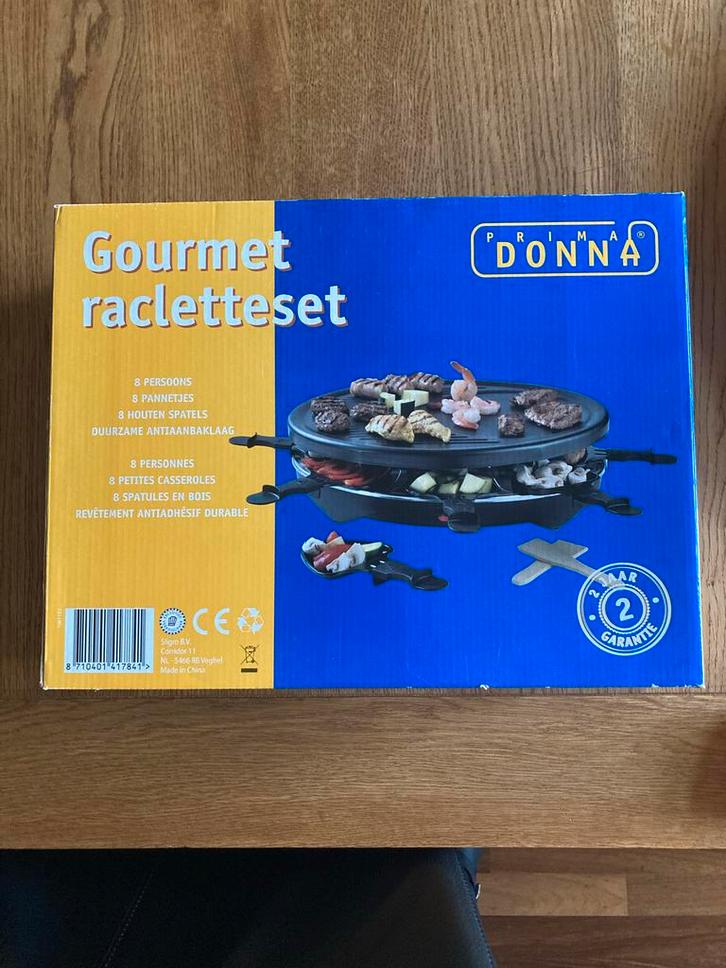 Prima Donna Gourmet Racletteset - Nieuw in doos, Witgoed en Apparatuur, Gourmetstellen, Nieuw, 8 personen of meer, Ophalen of Verzenden