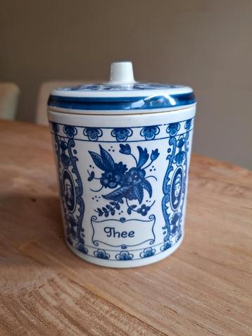 Delft blauw potje voor thee handgeschilderd  beschikbaar voor biedingen