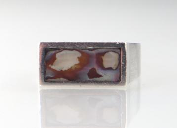 Vintage zilveren ring abalone, Palle Bisgaard, Denemarken beschikbaar voor biedingen