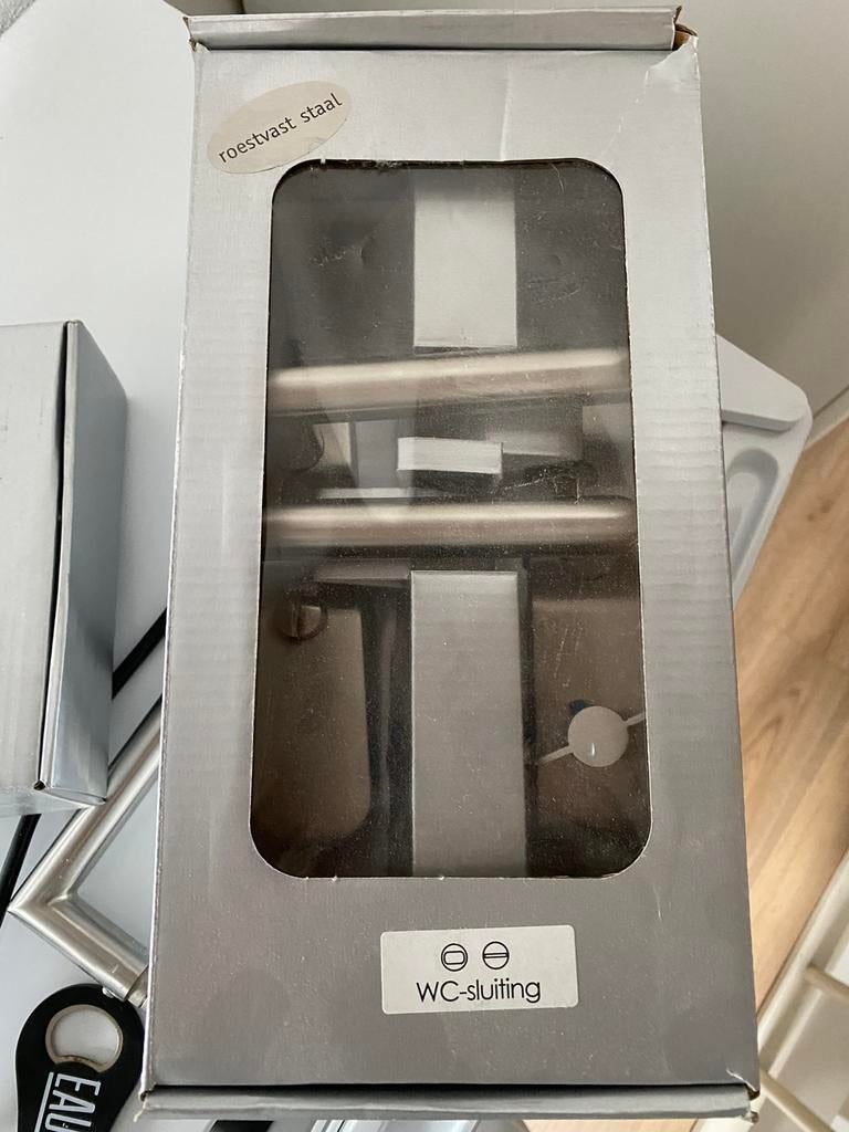 Deurbeslag intersteel badkamer/toilet, Doe-het-zelf en Verbouw, Hang- en Sluitwerk, Ophalen, Nieuw, Rvs, Klink of Kruk