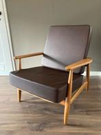 Mooi Fauteuil retro vintage hout bruin scandinavisch, Huis en Inrichting, Fauteuils, Hout, Ophalen