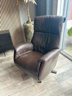 Prominent relaxstoel / fauteuil bruin leer, Huis en Inrichting, Fauteuils, Ophalen, Zo goed als nieuw, 50 tot 75 cm, Leer