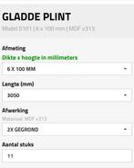 Gladde Plint MDF V313 - 6x100mm, Doe-het-zelf en Verbouw, Ophalen, Zo goed als nieuw, Mdf, 250 cm of meer