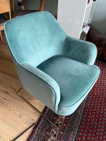 Mintgroene velvet moderne loungestoel beschikbaar voor biedingen