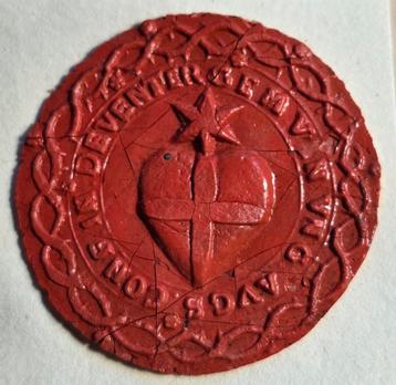 369) OUD LAKZEGEL DEVENTER 3 CM - HERALDIEK  beschikbaar voor biedingen