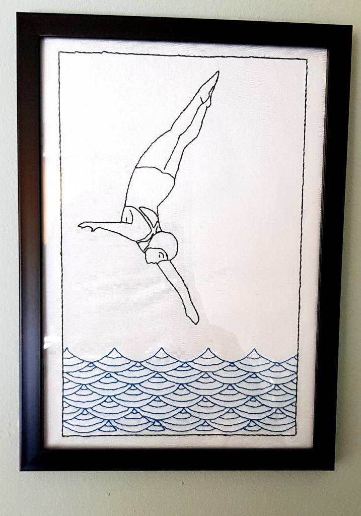 Vintage Zwemster Borduurwerk, Hobby en Vrije tijd, Borduren en Borduurmachines, Nieuw, Overige typen, Handborduren, Ophalen of Verzenden