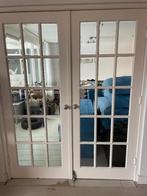 Dubbele binnendeuren - Massief hout Glas facet - wit 210x84, Ophalen, Gebruikt, 80 tot 100 cm, Binnendeur