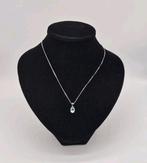 Zilveren ketting blauw topaas, Verzenden, Zo goed als nieuw, Zilver, Zilver