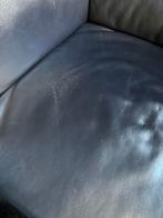 Rolf Benz 322 Lederen Fauteuil + Poef donkerblauw, Huis en Inrichting, Ophalen of Verzenden, Gebruikt, Leer, 75 tot 100 cm