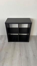 Kallax kast 4 vaks vierkant zwart bruin, Gebruikt, Ophalen of Verzenden, Minder dan 150 cm, Minder dan 100 cm