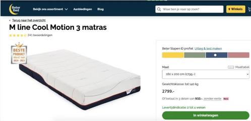 Memory Foam Mattress 160x200 - M line cool slow motion 3, Huis en Inrichting, Slaapkamer | Matrassen en Bedbodems, Zo goed als nieuw