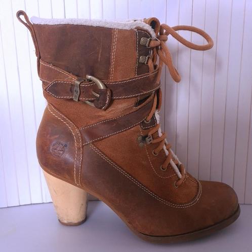 Timberland laarzen veterlaarzen met hak bruin pumps maat 40, Kleding | Dames, Schoenen, Zo goed als nieuw, Lage of Enkellaarzen