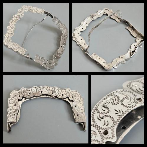 Antiek zilver,  Nederlands zilveren dubbele tasbeugel, Antiek en Kunst, Antiek | Goud en Zilver, Zilver, Ophalen of Verzenden