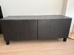 Zwart IKEA TV Meubel met Marmer Look Plaat, Ophalen, Kunststof, Gebruikt, 100 tot 150 cm