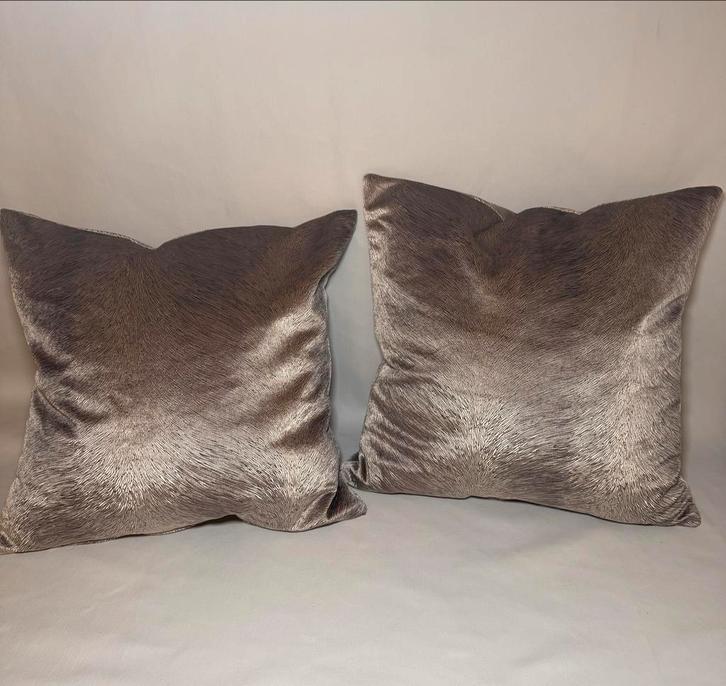 Set van 2 Sierkussens, Huis en Inrichting, Woonaccessoires | Kussens, Nieuw, Bruin, Vierkant, Ophalen of Verzenden