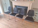 4 Zwarte Eetkamerstoelen Hout/Metaal, Ophalen