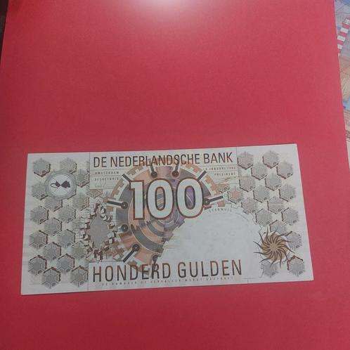 100 gulden biljet² steenuil uit 1992 in PR, Postzegels en Munten, Bankbiljetten | Nederland, Los biljet, 100 gulden, Ophalen of Verzenden